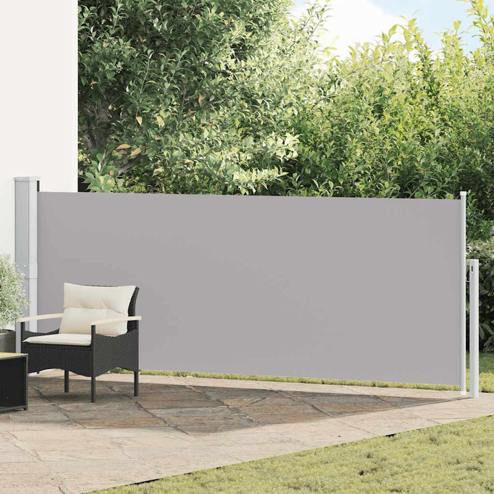 sammenrullelig sidemarkise til terrassen 140 x 500 cm grå