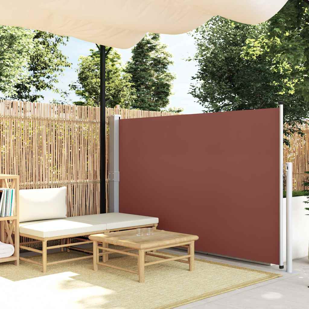 sammenrullelig sidemarkise til terrassen 140x500 cm brun