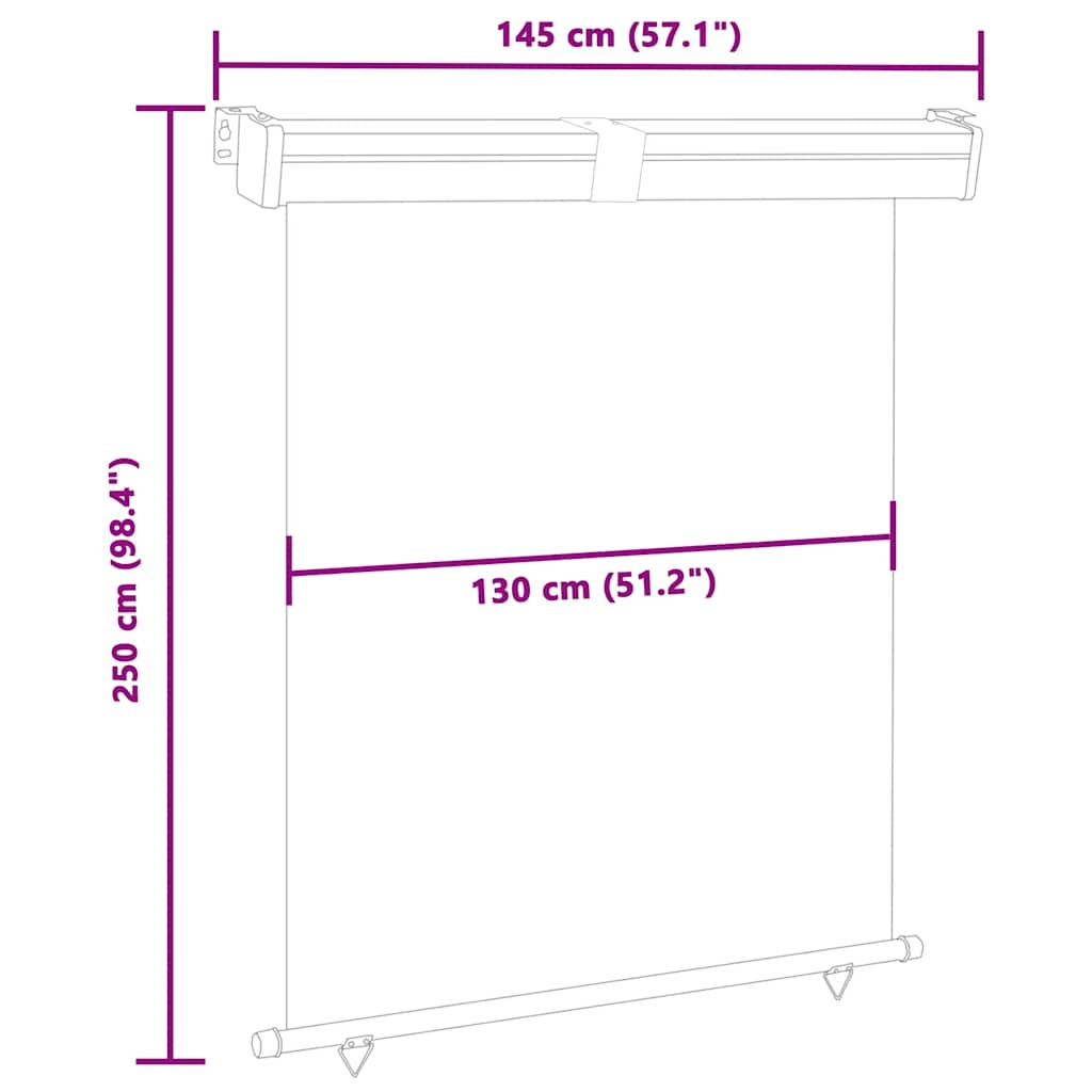 sidemarkise til altan 145x250 cm blå