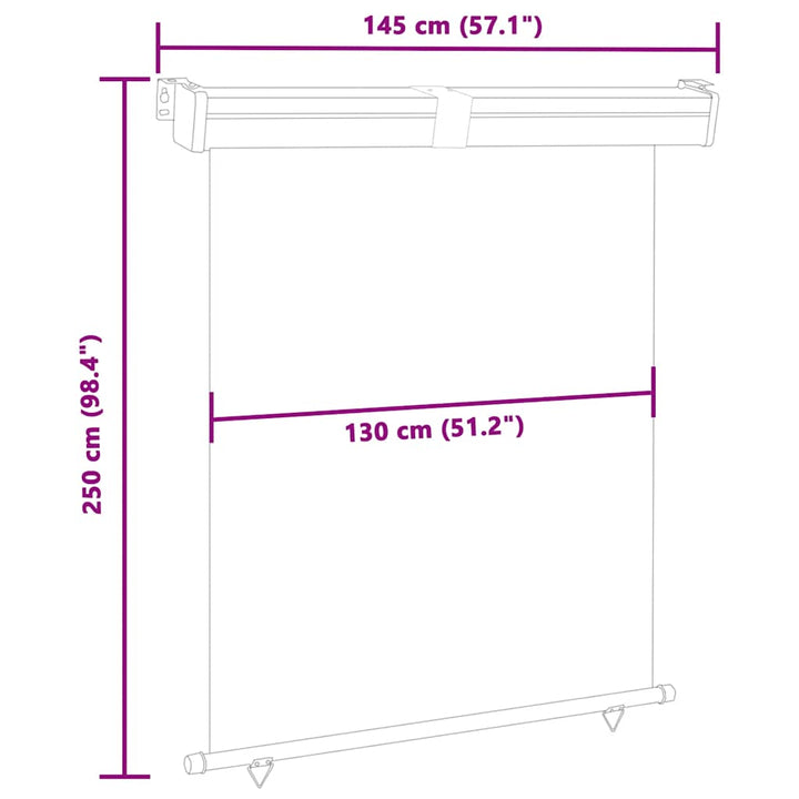 sidemarkise til altan 145x250 cm blå