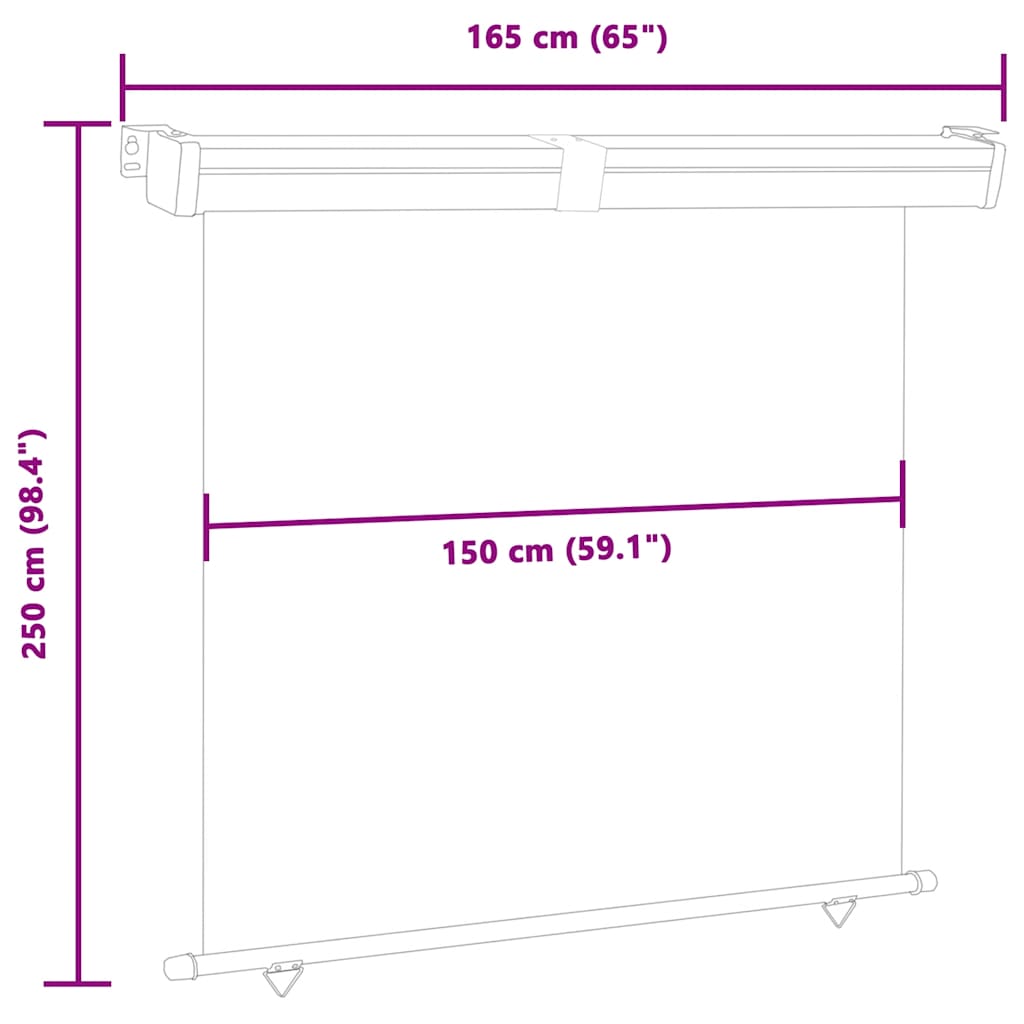 sidemarkise til altan 165x250 cm sort
