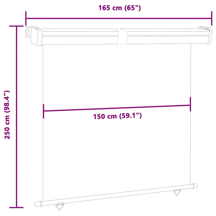 sidemarkise til altan 165x250 cm cremefarvet