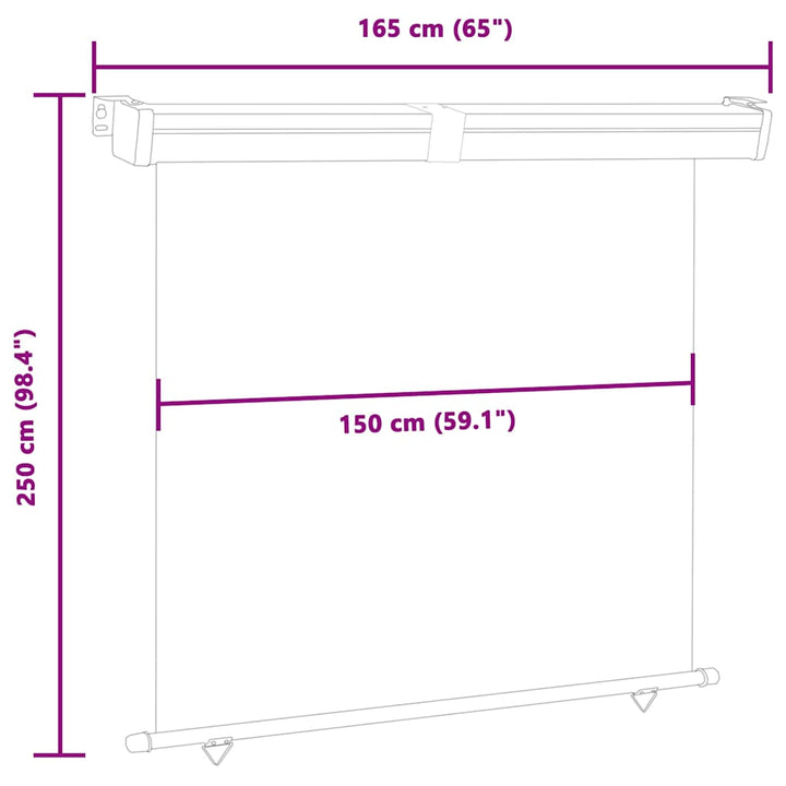 sidemarkise til altan 165x250 cm blå