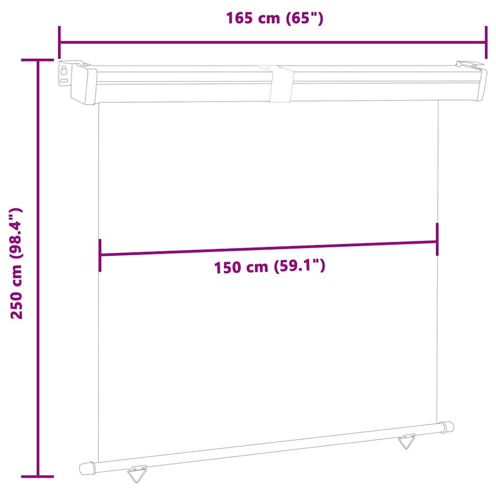 sidemarkise til altan 165x250 cm brun