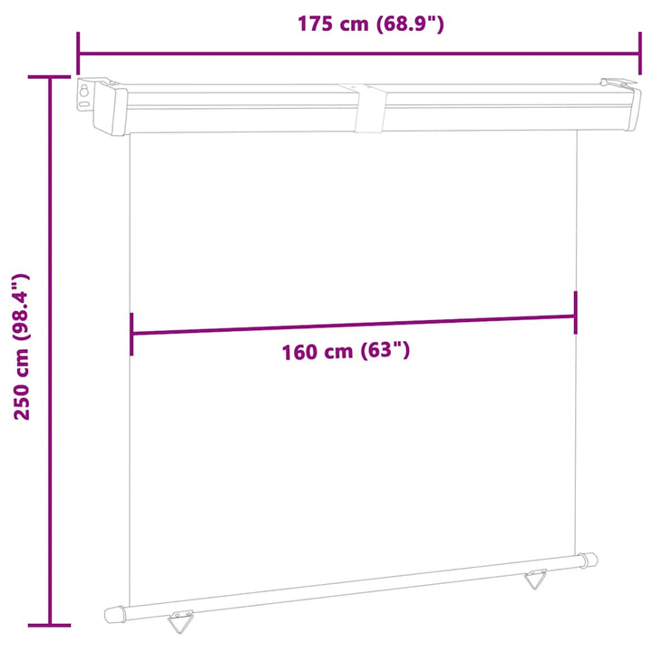 sidemarkise til altan 175x250 cm cremefarvet