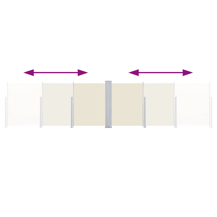 sammenrullelig sidemarkise 100 x 600 cm cremefarvet