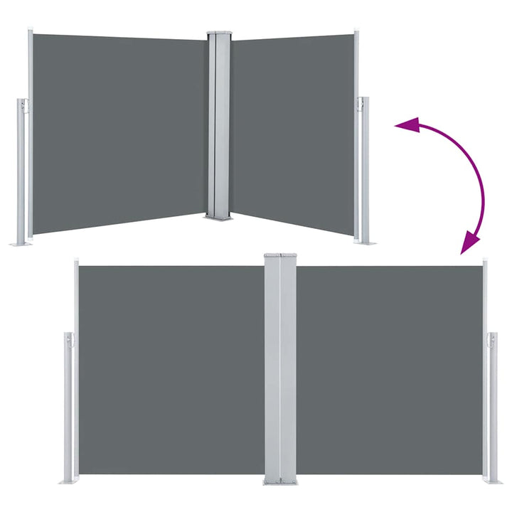sammenrullelig sidemarkise 100 x 600 cm antracitgrå