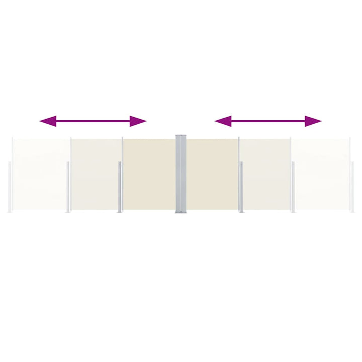 sammenrullelig sidemarkise 120 x 600 cm cremefarvet