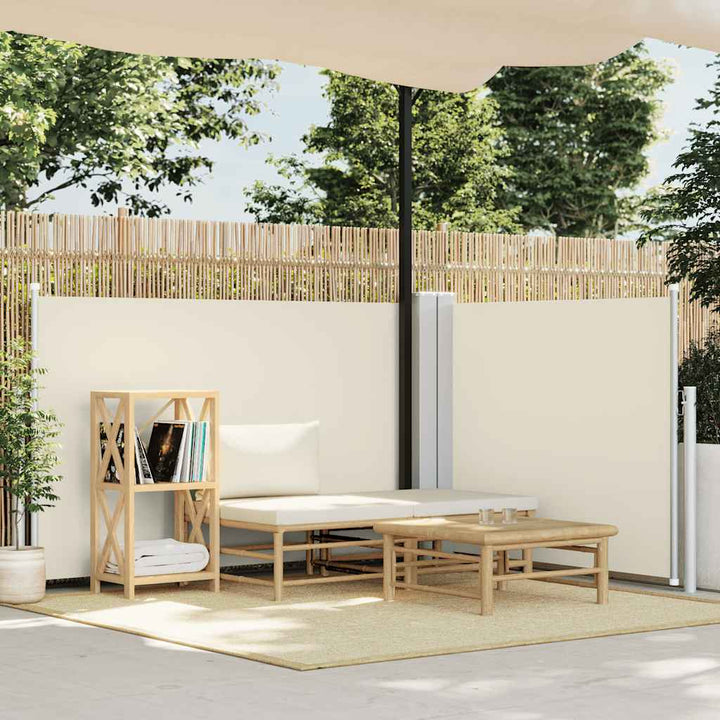 sammenrullelig sidemarkise 120 x 600 cm cremefarvet