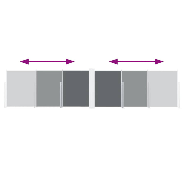 sammenrullelig sidemarkise 120 x 600 cm antracitgrå