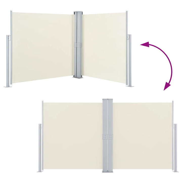 sammenrullelig sidemarkise 140 x 600 cm cremefarvet