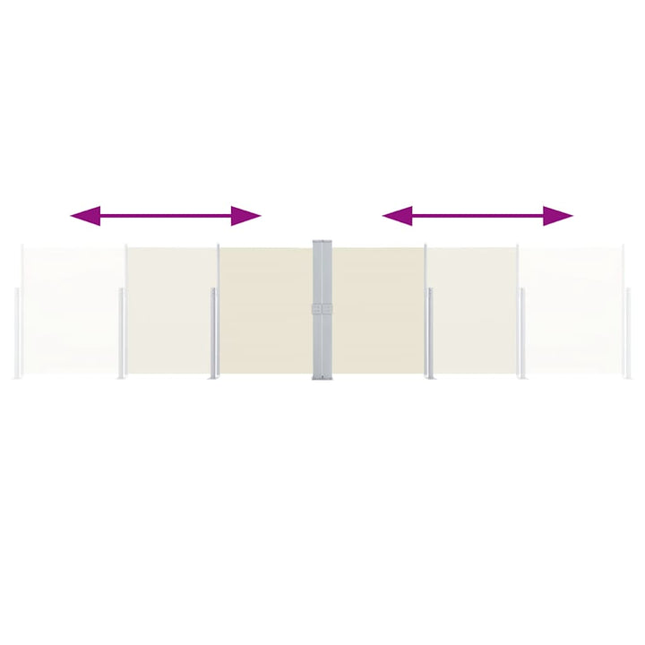 sammenrullelig sidemarkise 140 x 600 cm cremefarvet