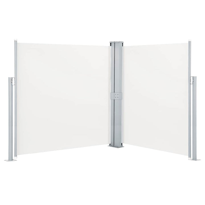 dobbelt sidemarkise til terrassen 170 x 600 cm cremefarvet