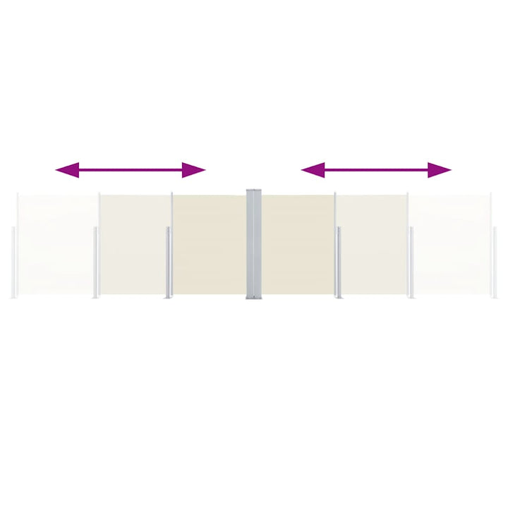 sammenrullelig sidemarkise 120 x 1000 cm cremefarvet