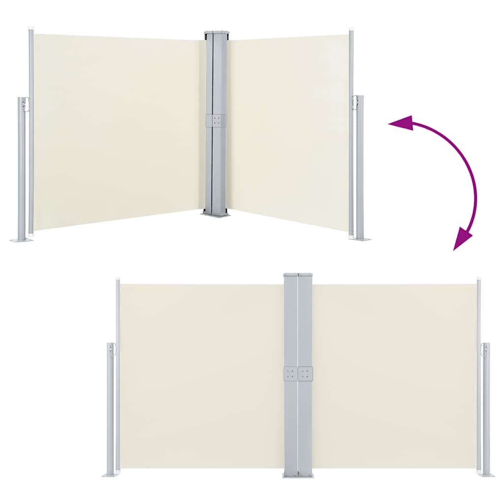 sammenrullelig sidemarkise 140 x 1000 cm cremefarvet