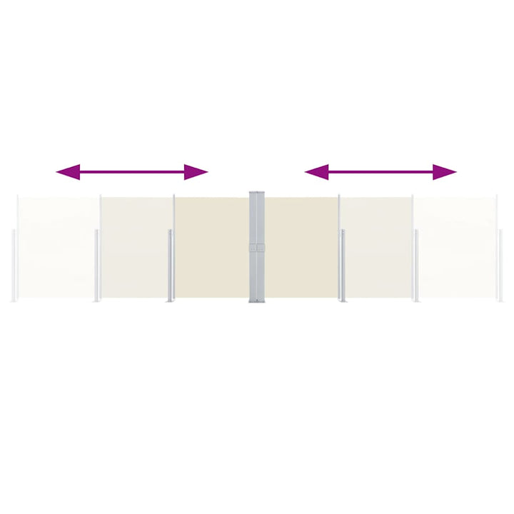sammenrullelig sidemarkise 140 x 1000 cm cremefarvet