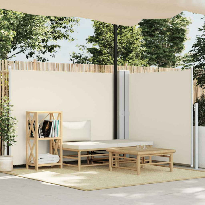 sammenrullelig sidemarkise 140 x 1000 cm cremefarvet