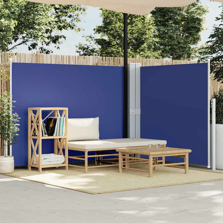 sammenrullelig sidemarkise 140 x 1000 cm blå