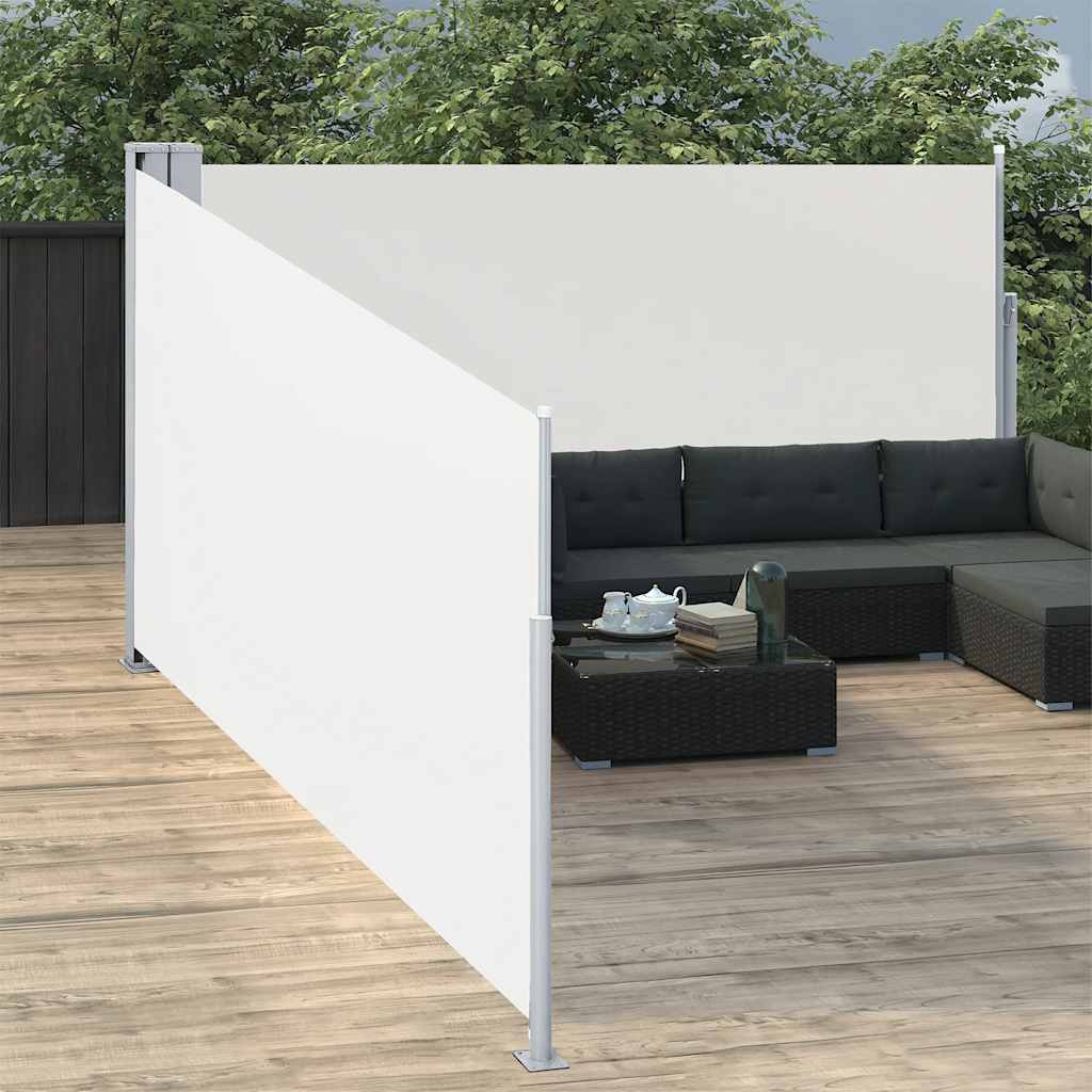 sammenrullelig sidemarkise 170 x 1000 cm cremefarvet