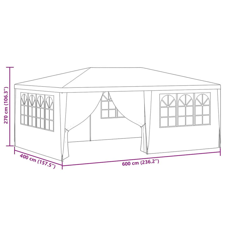 festtelt med sidevægge 4x6 m 90 g/m² grøn