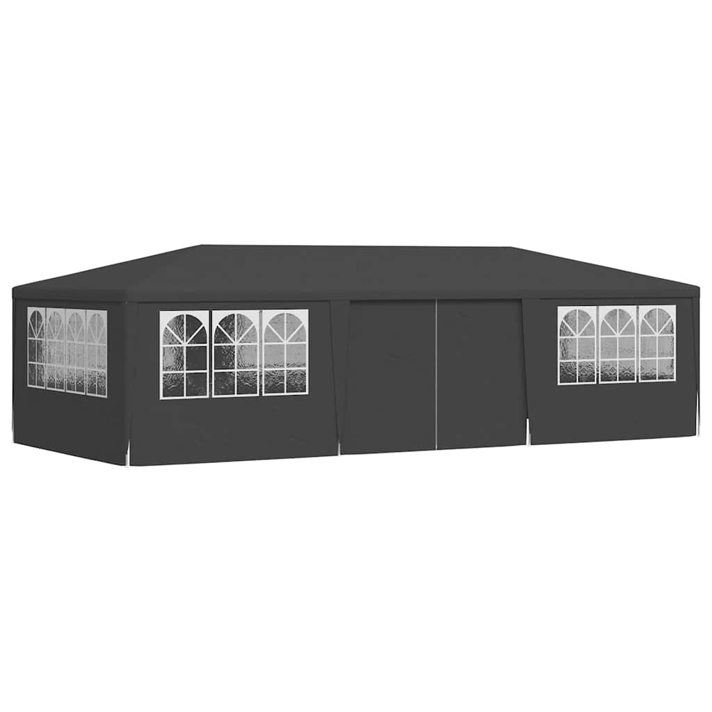 festtelt med sidevægge 4x9 m 90 g/m² antracitgrå