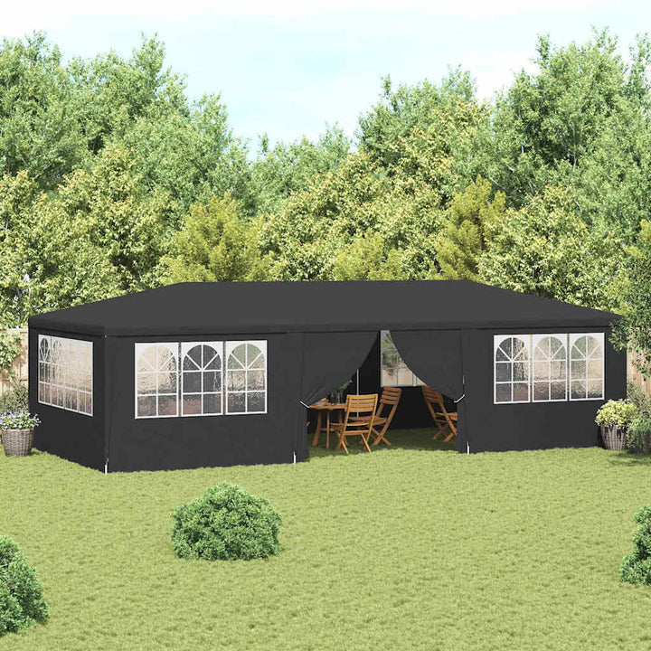 festtelt med sidevægge 4x9 m 90 g/m² antracitgrå