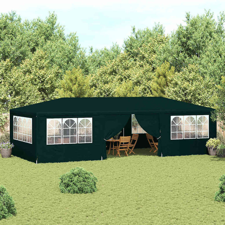 festtelt med sidevægge 4x9 m 90 g/m² grøn