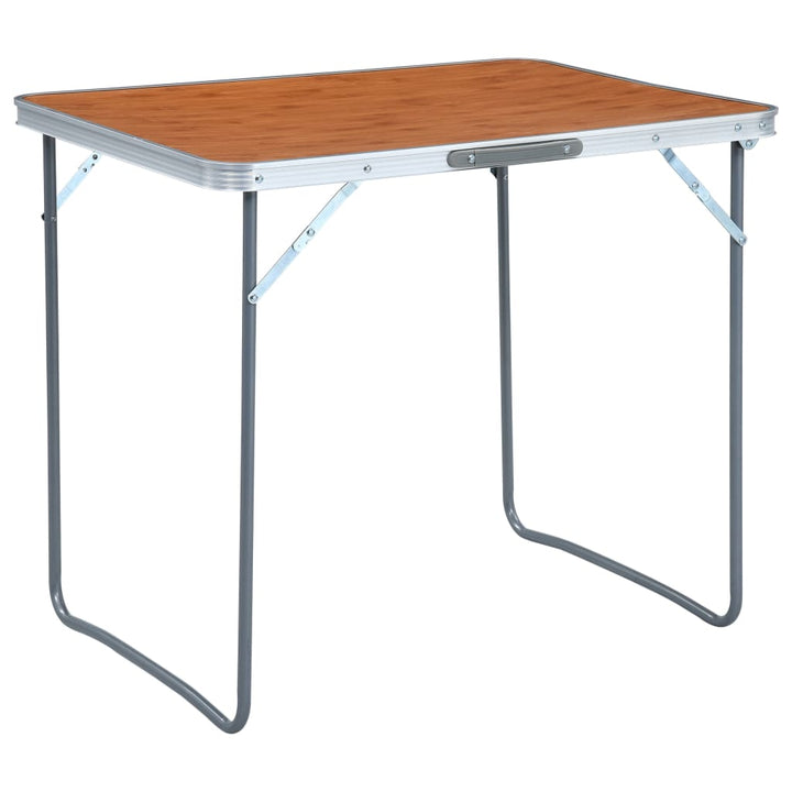 foldbart campingbord med metalstel 80 x 60 cm