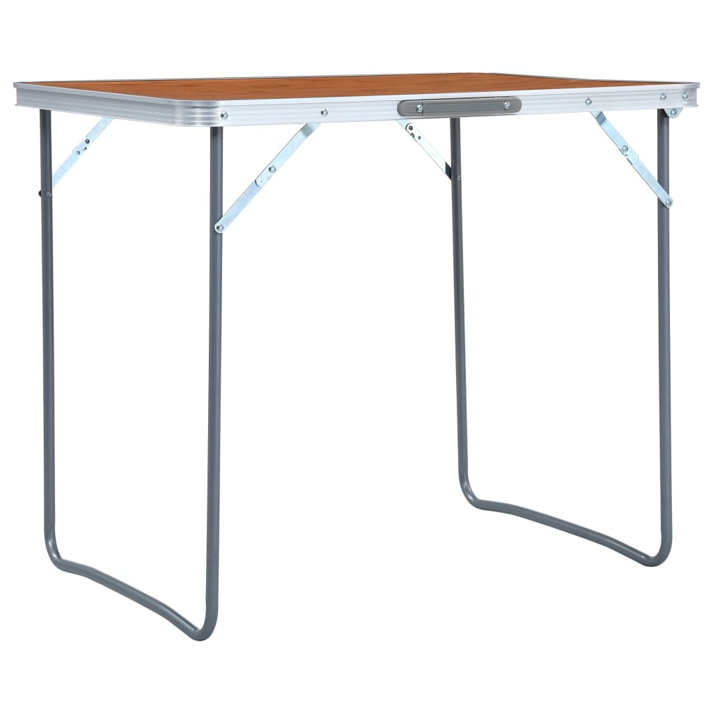 foldbart campingbord med metalstel 80 x 60 cm