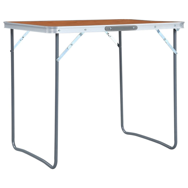 foldbart campingbord med metalstel 80 x 60 cm