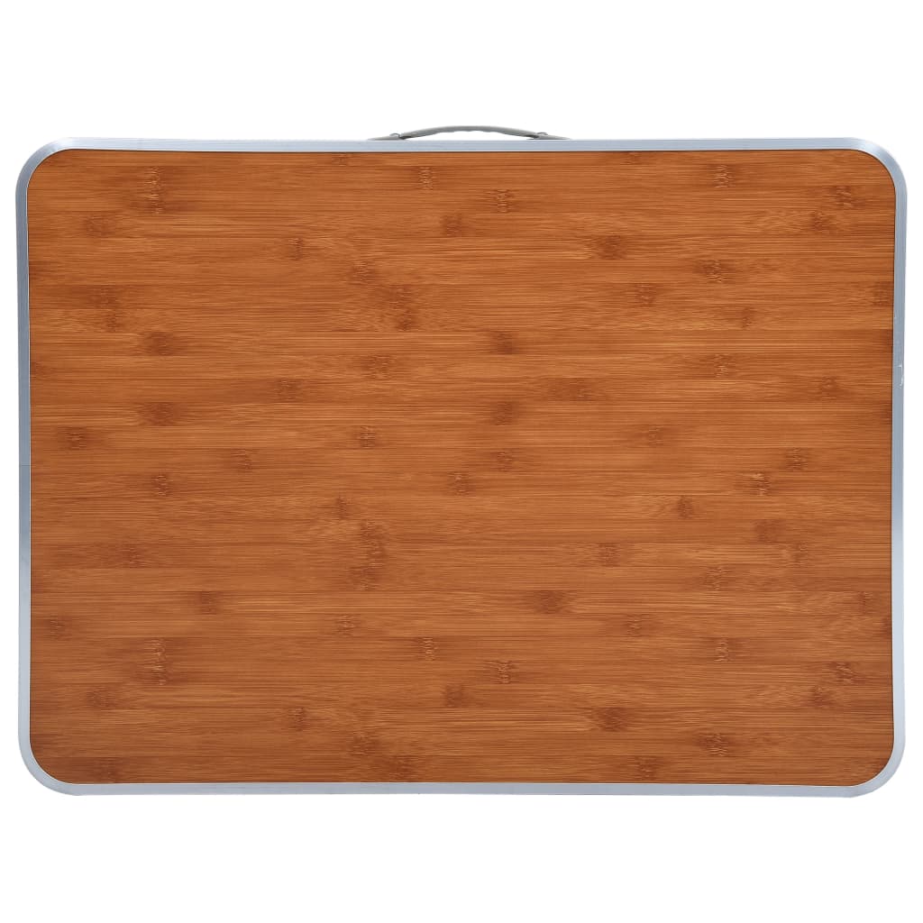 foldbart campingbord med metalstel 80 x 60 cm