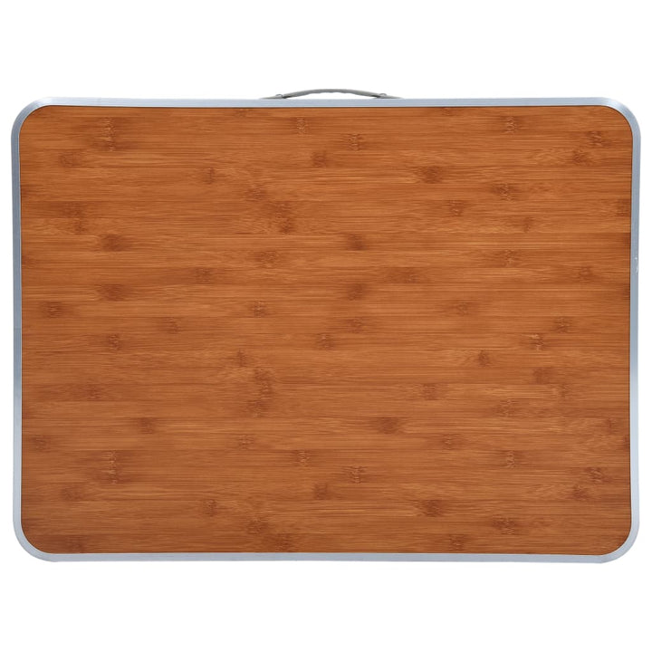foldbart campingbord med metalstel 80 x 60 cm