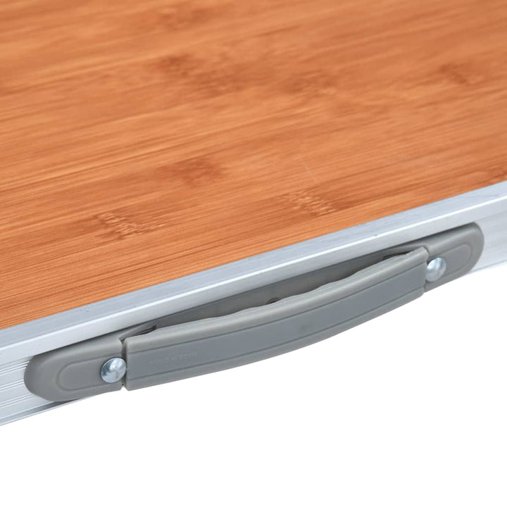 foldbart campingbord med metalstel 80 x 60 cm