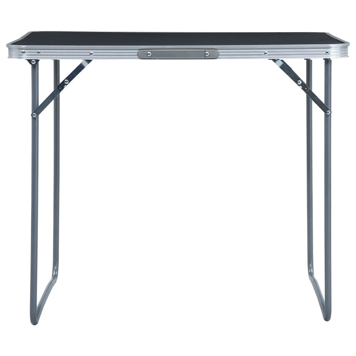 foldbart campingbord med metalstel 80 x 60 cm grå
