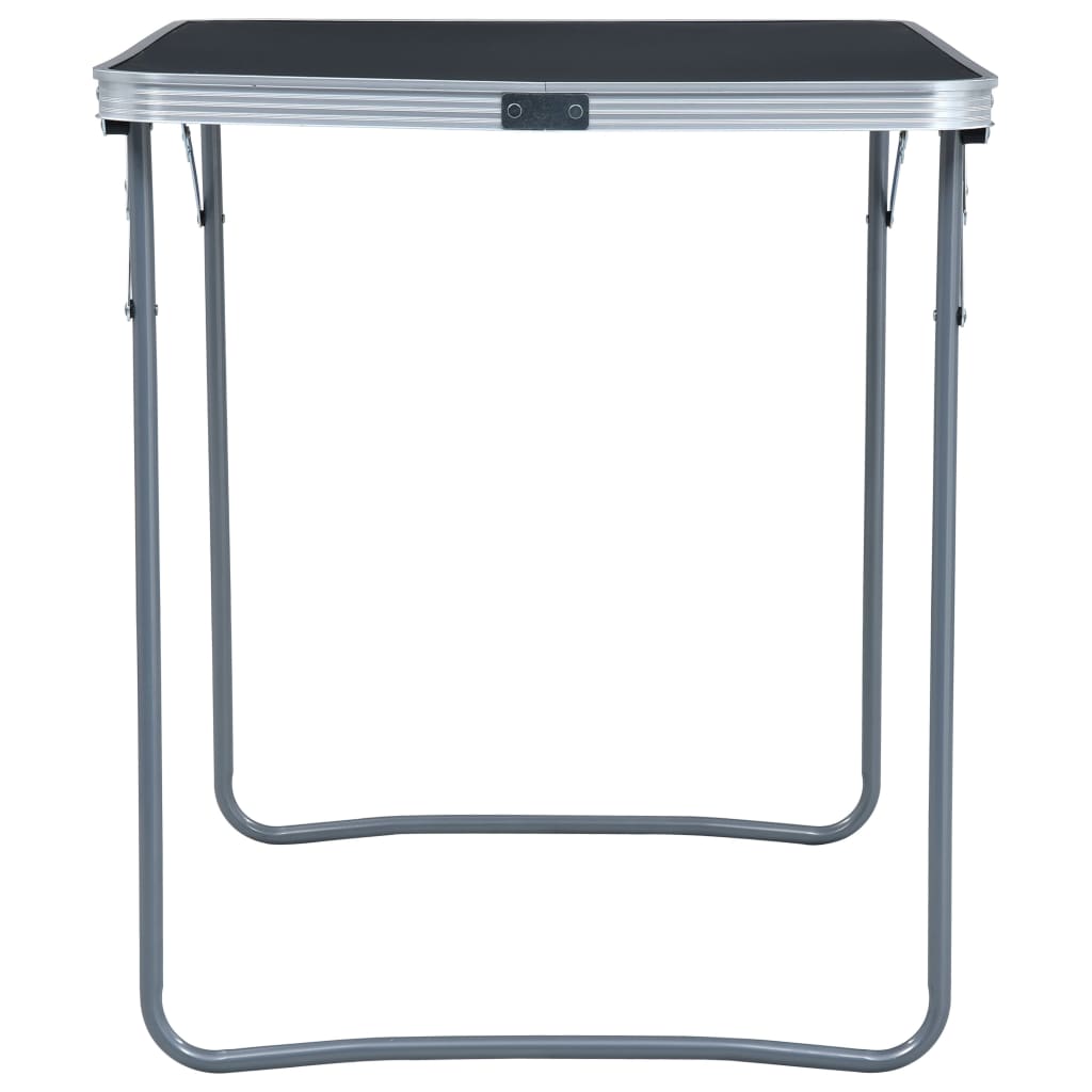 foldbart campingbord med metalstel 80 x 60 cm grå