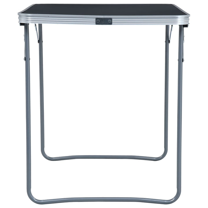 foldbart campingbord med metalstel 80 x 60 cm grå