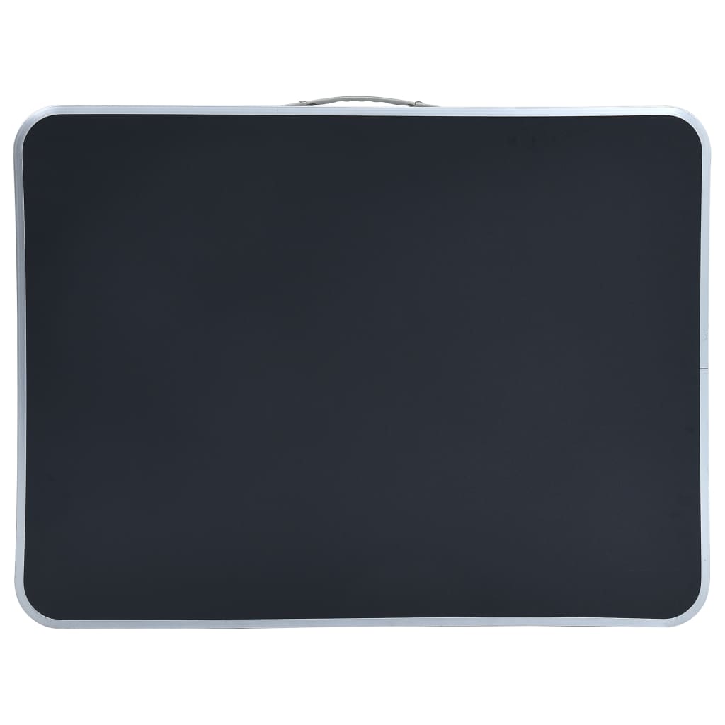 foldbart campingbord med metalstel 80 x 60 cm grå