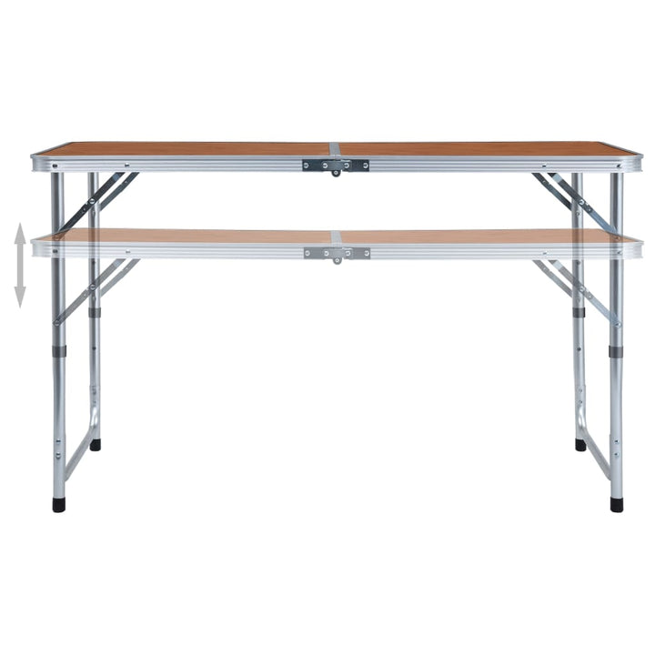 foldbart campingbord aluminium 120 x 60 cm