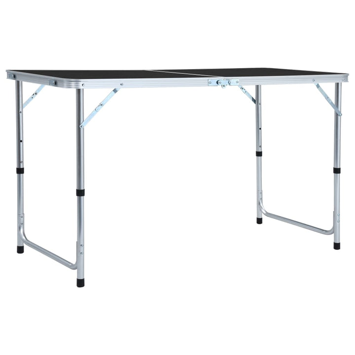 foldbart campingbord 120x60 cm aluminium grå