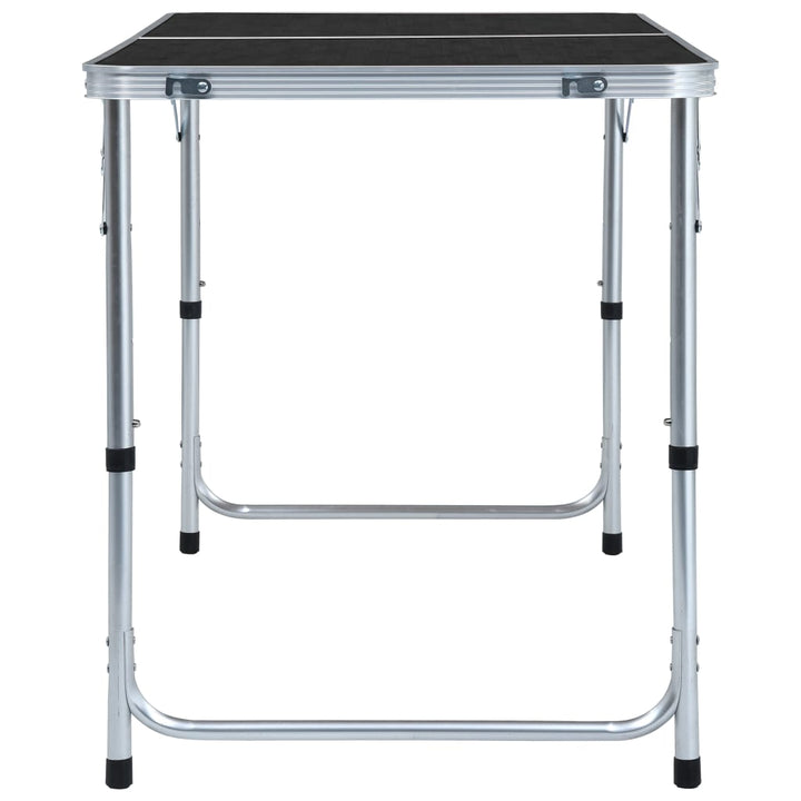 foldbart campingbord 120x60 cm aluminium grå