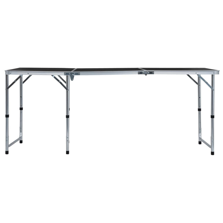 foldbart campingbord 180 x 60 cm aluminium grå