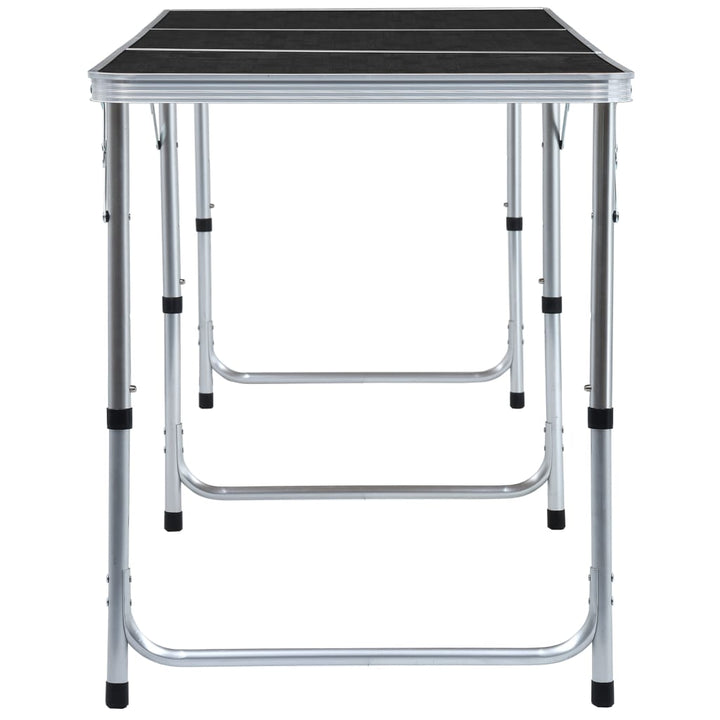 foldbart campingbord 180 x 60 cm aluminium grå