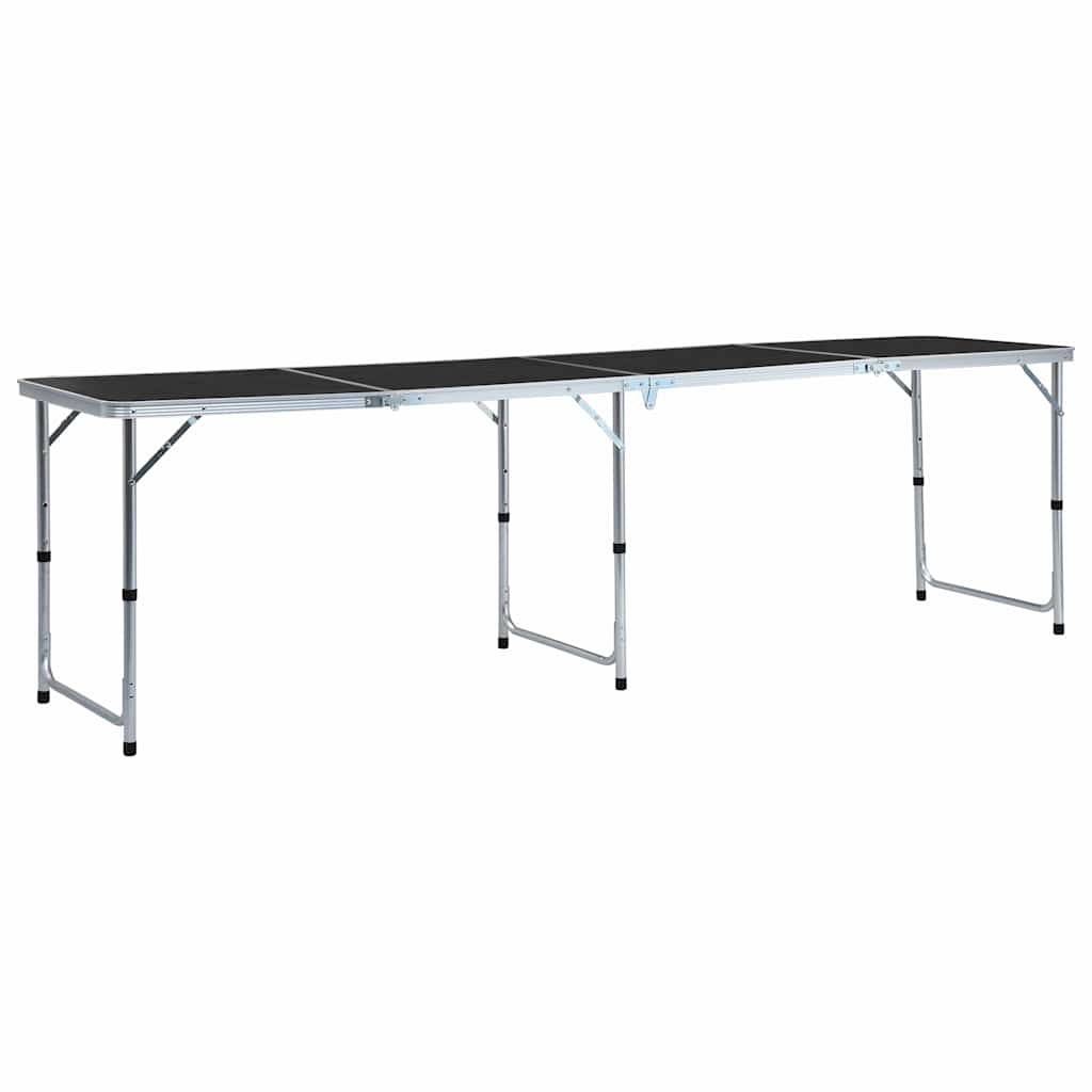 foldbart campingbord 240 x 60 cm aluminium grå