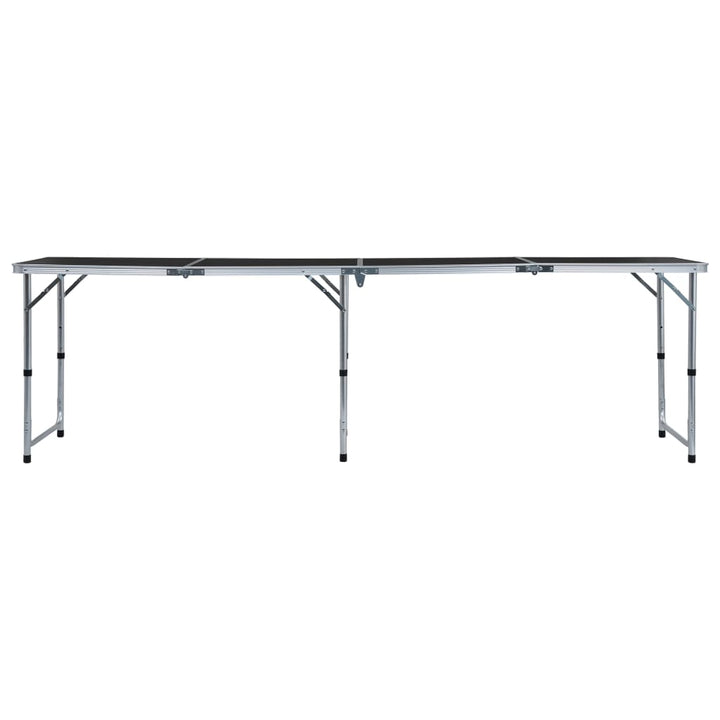 foldbart campingbord 240 x 60 cm aluminium grå