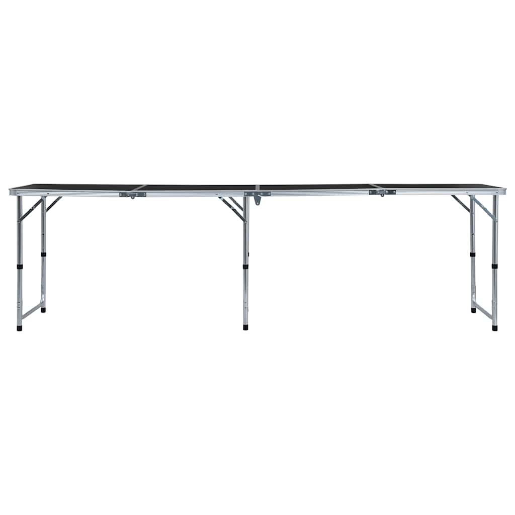 foldbart campingbord 240 x 60 cm aluminium grå
