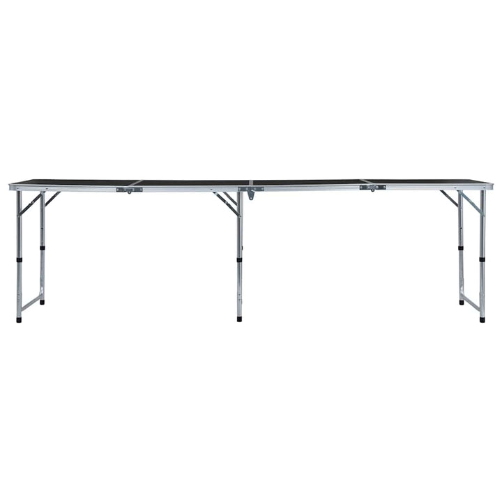 foldbart campingbord 240 x 60 cm aluminium grå