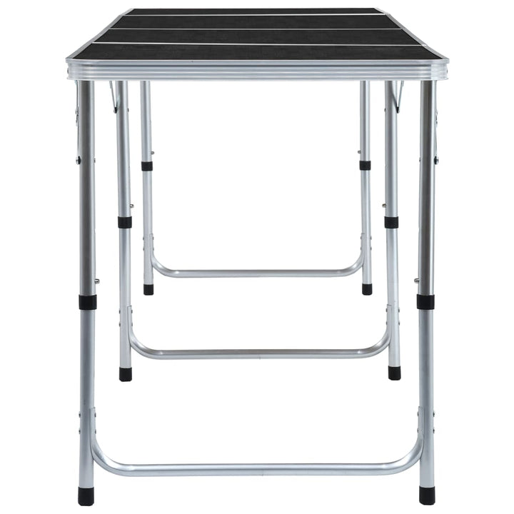 foldbart campingbord 240 x 60 cm aluminium grå