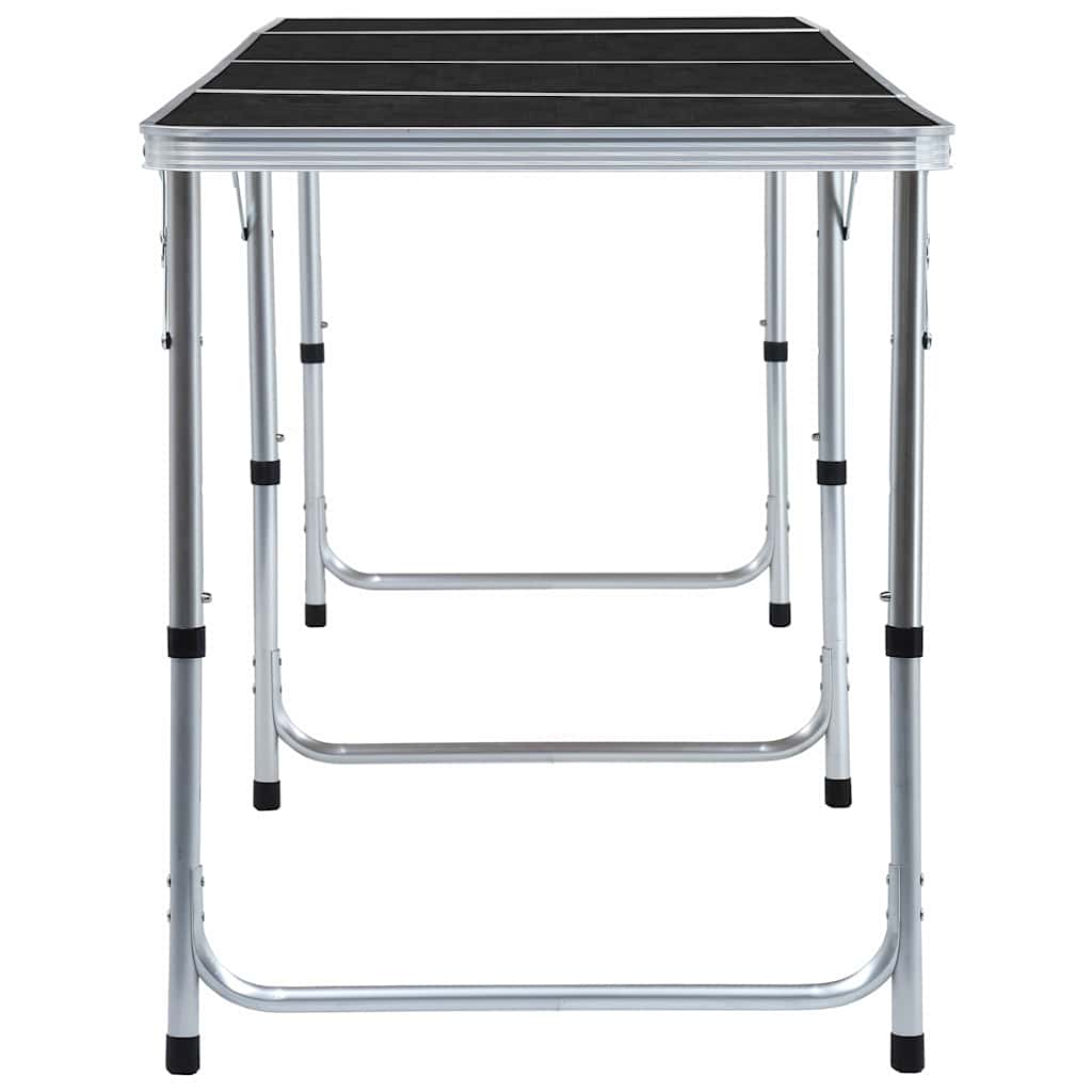 foldbart campingbord 240 x 60 cm aluminium grå