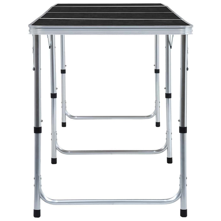 foldbart campingbord 240 x 60 cm aluminium grå