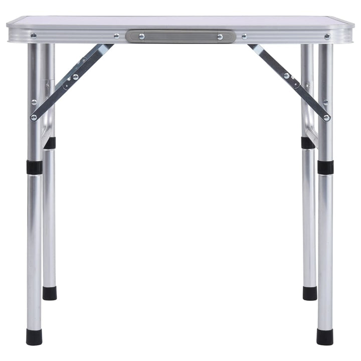 foldbart campingbord 60x45 cm aluminium hvid